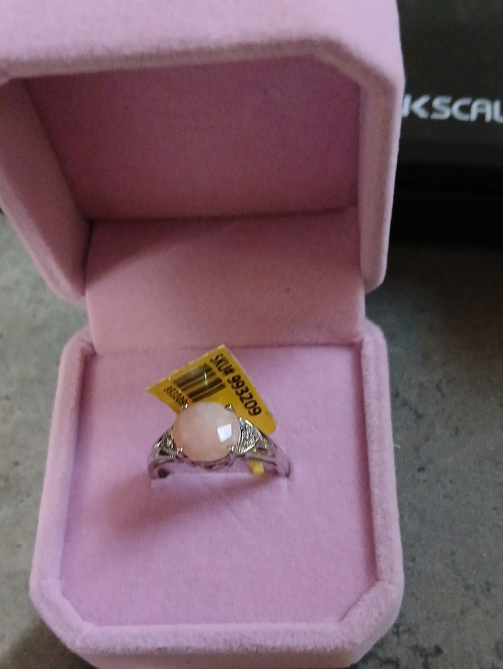 NWT Pink Peruvian Opal 925 Silver Ring, Size 6.75